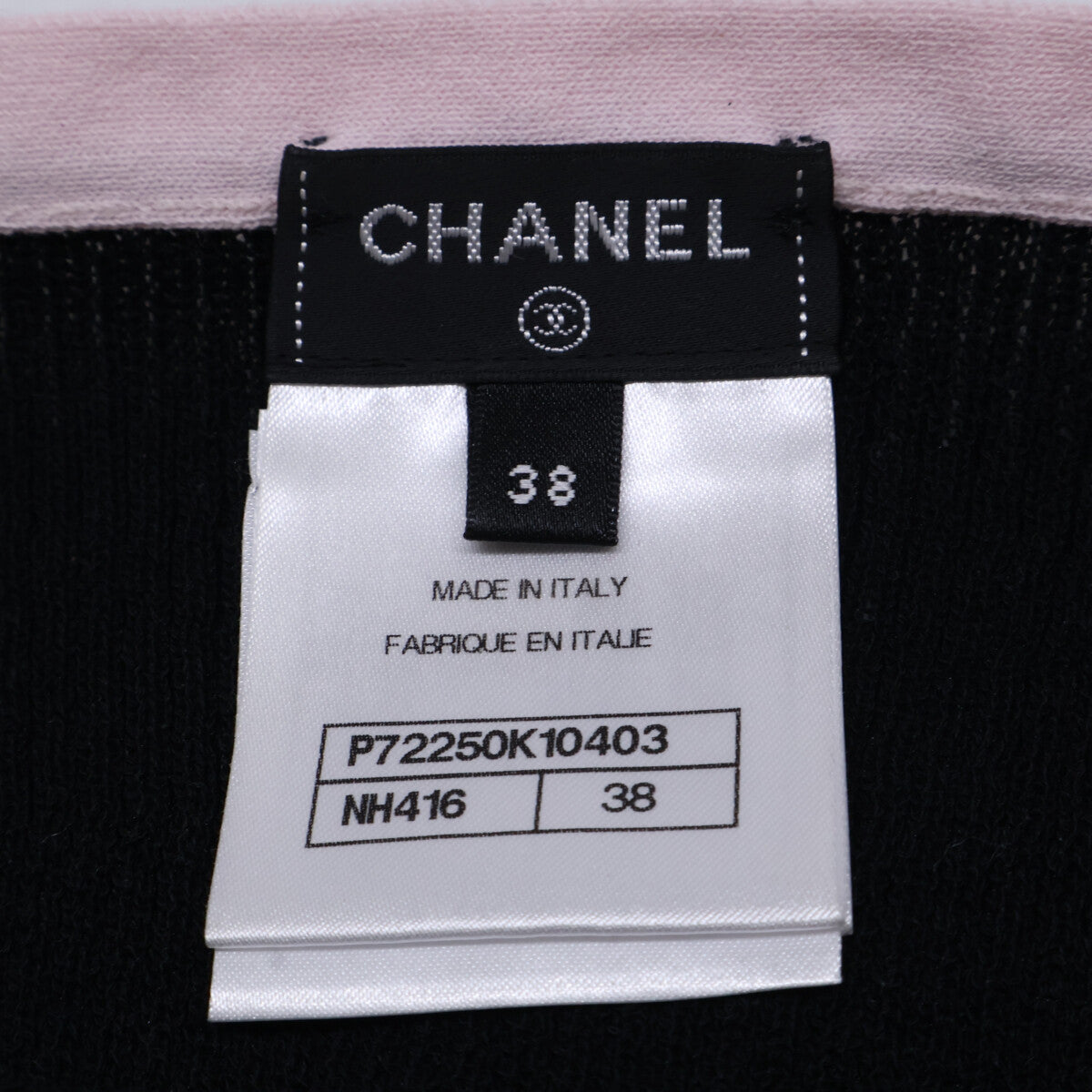 CHANEL シャネル 美品 国内正規 22SS P72250K10403 ラインストーンココマーク＆獅子ボタン ボウ コットンリブニットノースリーブキャミソール トップス