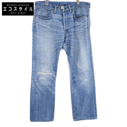 RRL Double RL [Domestic Authenticity] Made in USA Distressed Button-Fly Denim Pants Bottoms