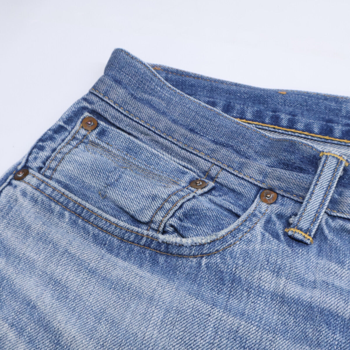 RRL ダブルアールエル 【国内正規】USA製 ダメージ加工 ボタンフライ デニムパンツ ボトムス