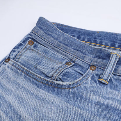RRL ダブルアールエル 【国内正規】USA製 ダメージ加工 ボタンフライ デニムパンツ ボトムス