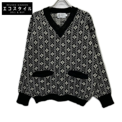 Re-Deux レドゥー 【美品】EX SANQUHAR SWEATER ヘリテージスタイル 総柄 ウール Vネック ニットセーター トップス
