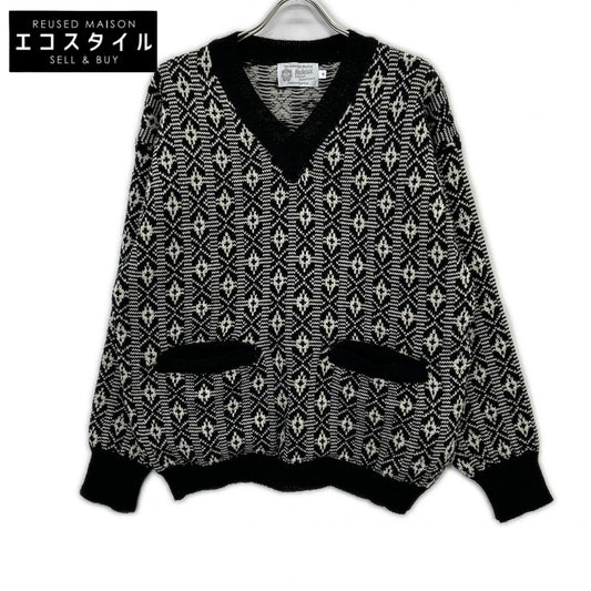 Re-Deux レドゥー 【美品】EX SANQUHAR SWEATER ヘリテージスタイル 総柄 ウール Vネック ニットセーター トップス