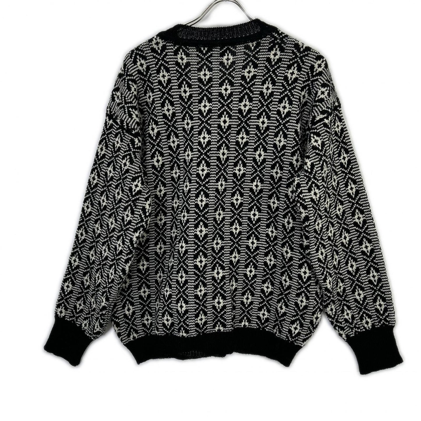 Re-Deux レドゥー 【美品】EX SANQUHAR SWEATER ヘリテージスタイル 総柄 ウール Vネック ニットセーター トップス