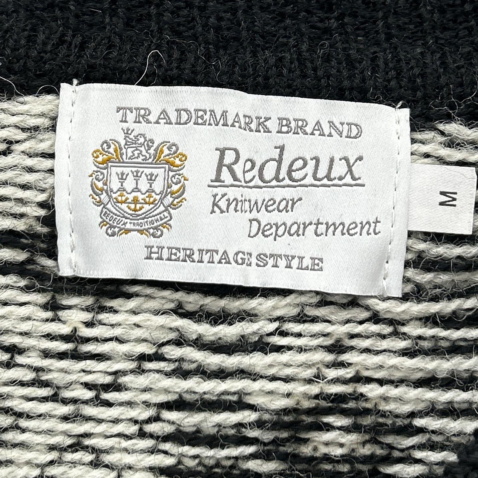 Re-Deux レドゥー 【美品】EX SANQUHAR SWEATER ヘリテージスタイル 総柄 ウール Vネック ニットセーター トップス