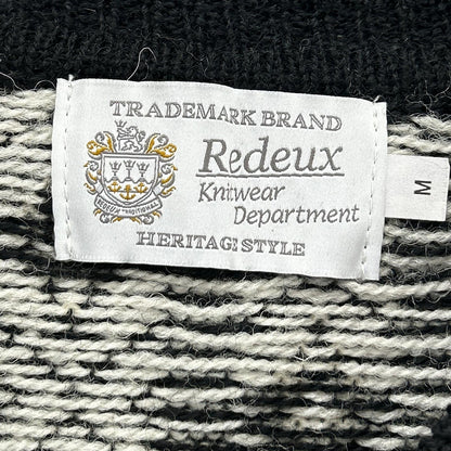 Re-Deux レドゥー 【美品】EX SANQUHAR SWEATER ヘリテージスタイル 総柄 ウール Vネック ニットセーター トップス
