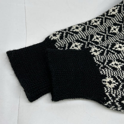 Re-Deux レドゥー 【美品】EX SANQUHAR SWEATER ヘリテージスタイル 総柄 ウール Vネック ニットセーター トップス