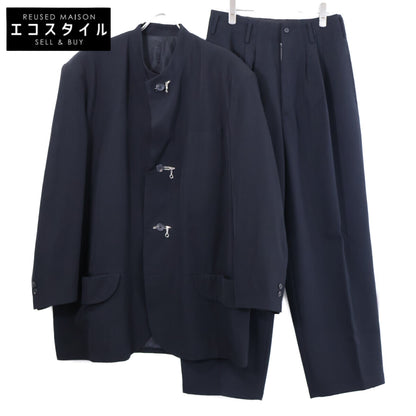 86AW オリジナル ウール ファスナーホール ノーカラージャケット/ワイドパンツ セットアップ スーツ セットアップ ジャケットM/ボトムスS メンズ