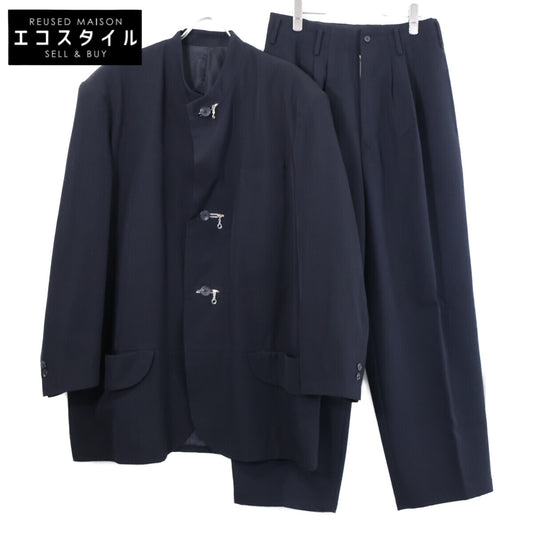 86AW Original Wool Fastener Hole Collarless Jacket/Wide Pants Setup Suit Setup Jacket M/Bottoms S Men's