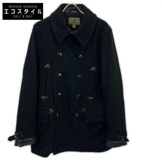 NIGEL CABOURN ナイジェルケーボン 8090030000 ブラック ダブルブレストピーコート コート