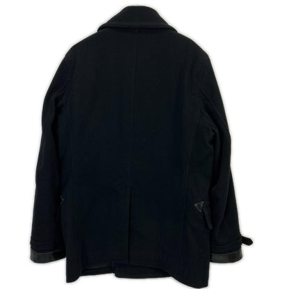 NIGEL CABOURN 8090030000 Black Double-Breasted Peacoat Coat