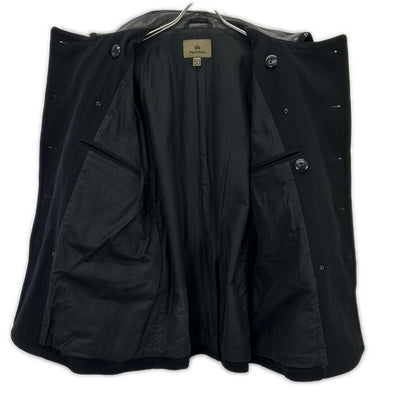 NIGEL CABOURN 8090030000 Black Double-Breasted Peacoat Coat