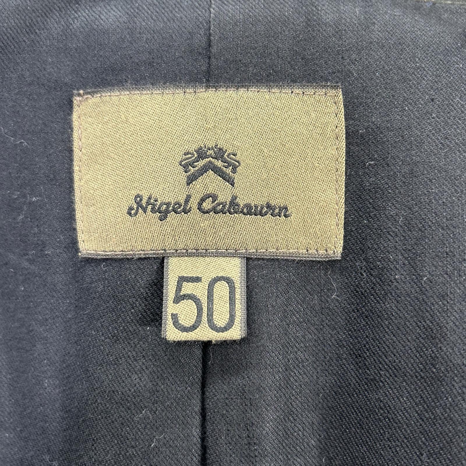 NIGEL CABOURN 8090030000 Black Double-Breasted Peacoat Coat