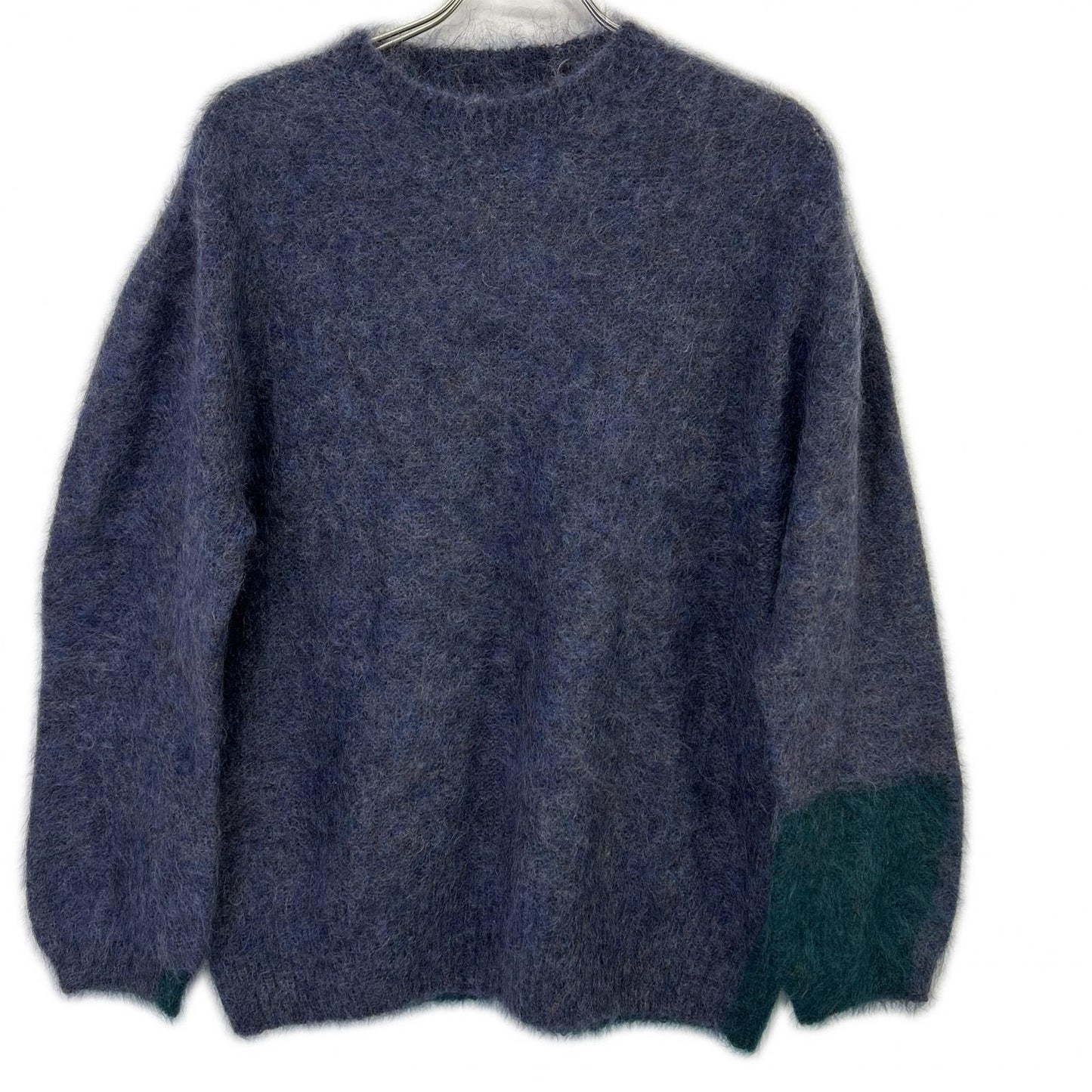 Y's ワイズ 25AW YL-K20-187 パープル×グリーン モヘアクルーネックニット トップス