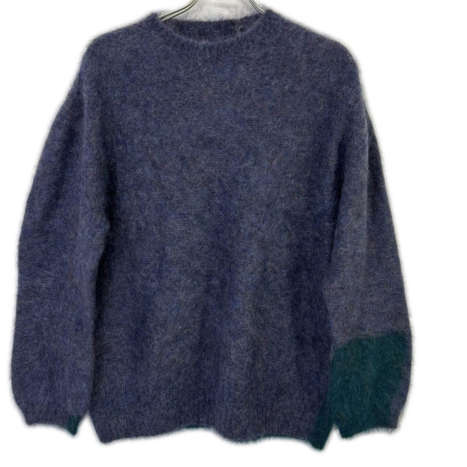 Y's ワイズ 25AW YL-K20-187 パープル×グリーン モヘアクルーネックニット トップス