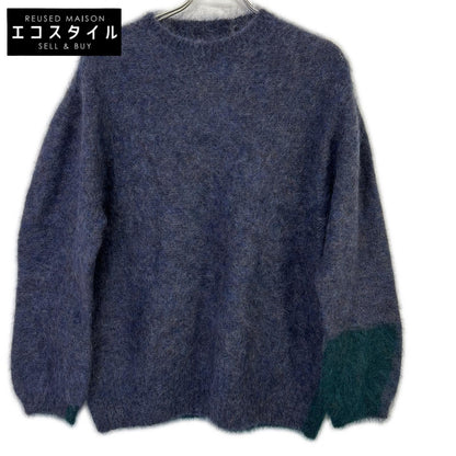 Y's ワイズ 25AW YL-K20-187 パープル×グリーン モヘアクルーネックニット トップス
