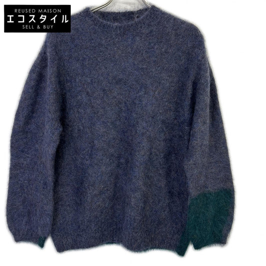 Y's ワイズ 25AW YL-K20-187 パープル×グリーン モヘアクルーネックニット トップス