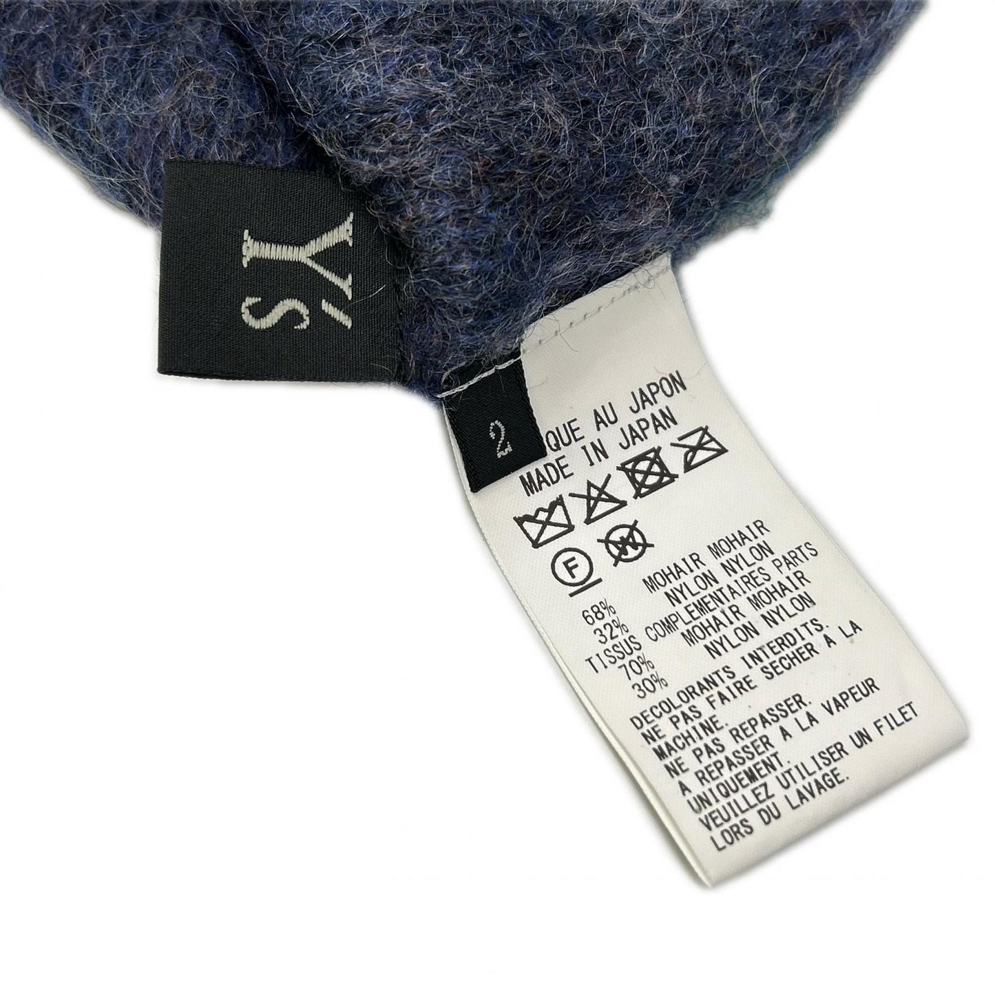 Y's ワイズ 25AW YL-K20-187 パープル×グリーン モヘアクルーネックニット トップス