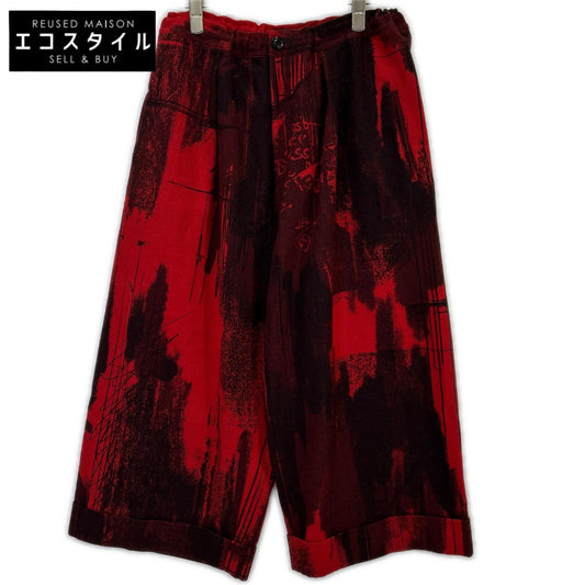 Y's ワイズ 24AW YO-P19-120 レッド 総柄 ウールパンツ ボトムス
