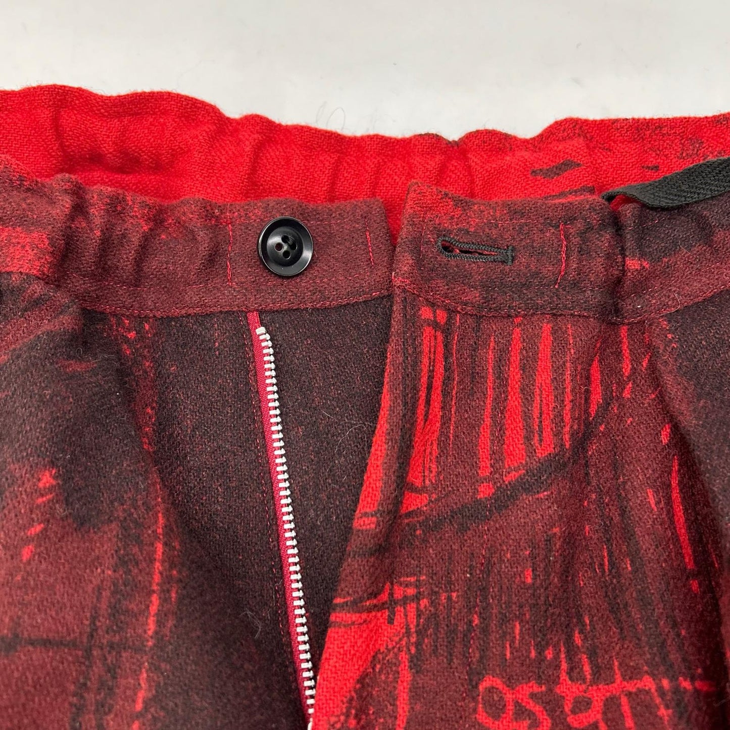 Y's ワイズ 24AW YO-P19-120 レッド 総柄 ウールパンツ ボトムス