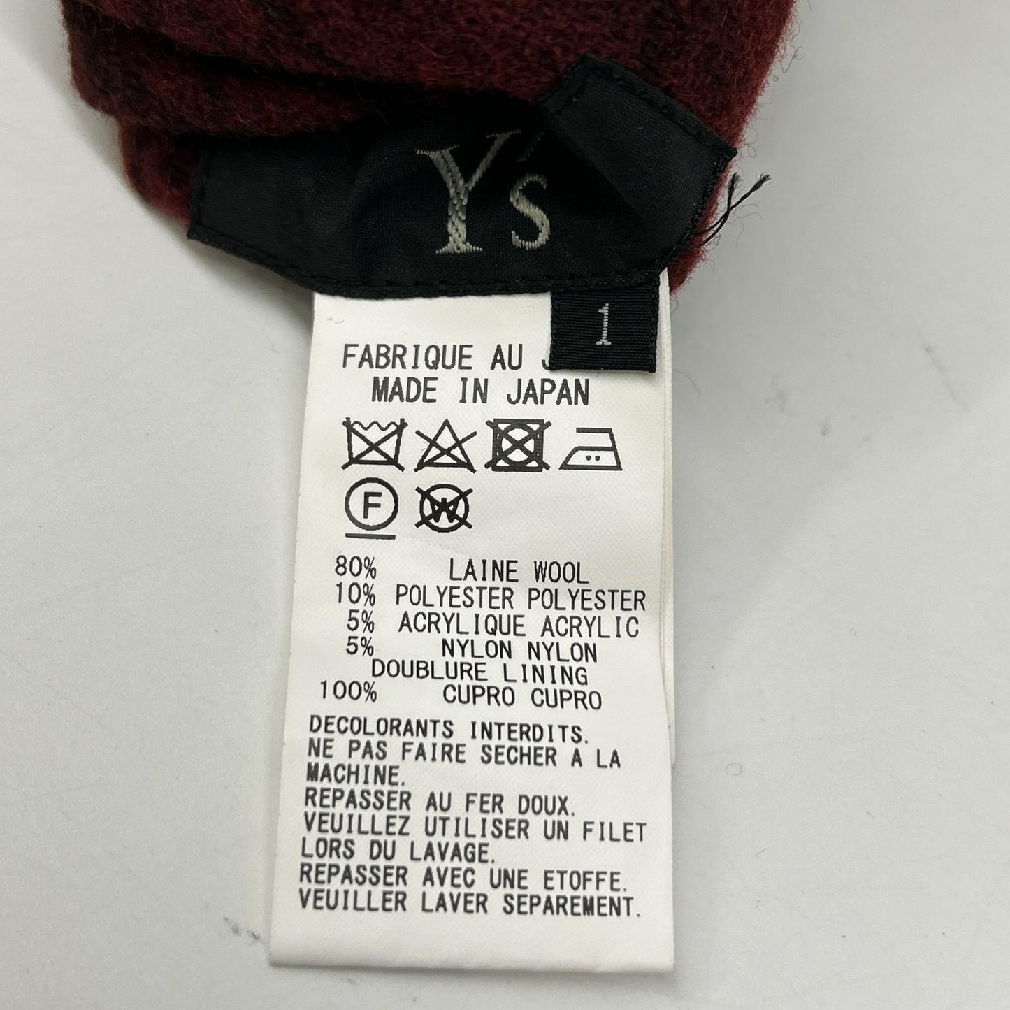 Y's ワイズ 24AW YO-P19-120 レッド 総柄 ウールパンツ ボトムス