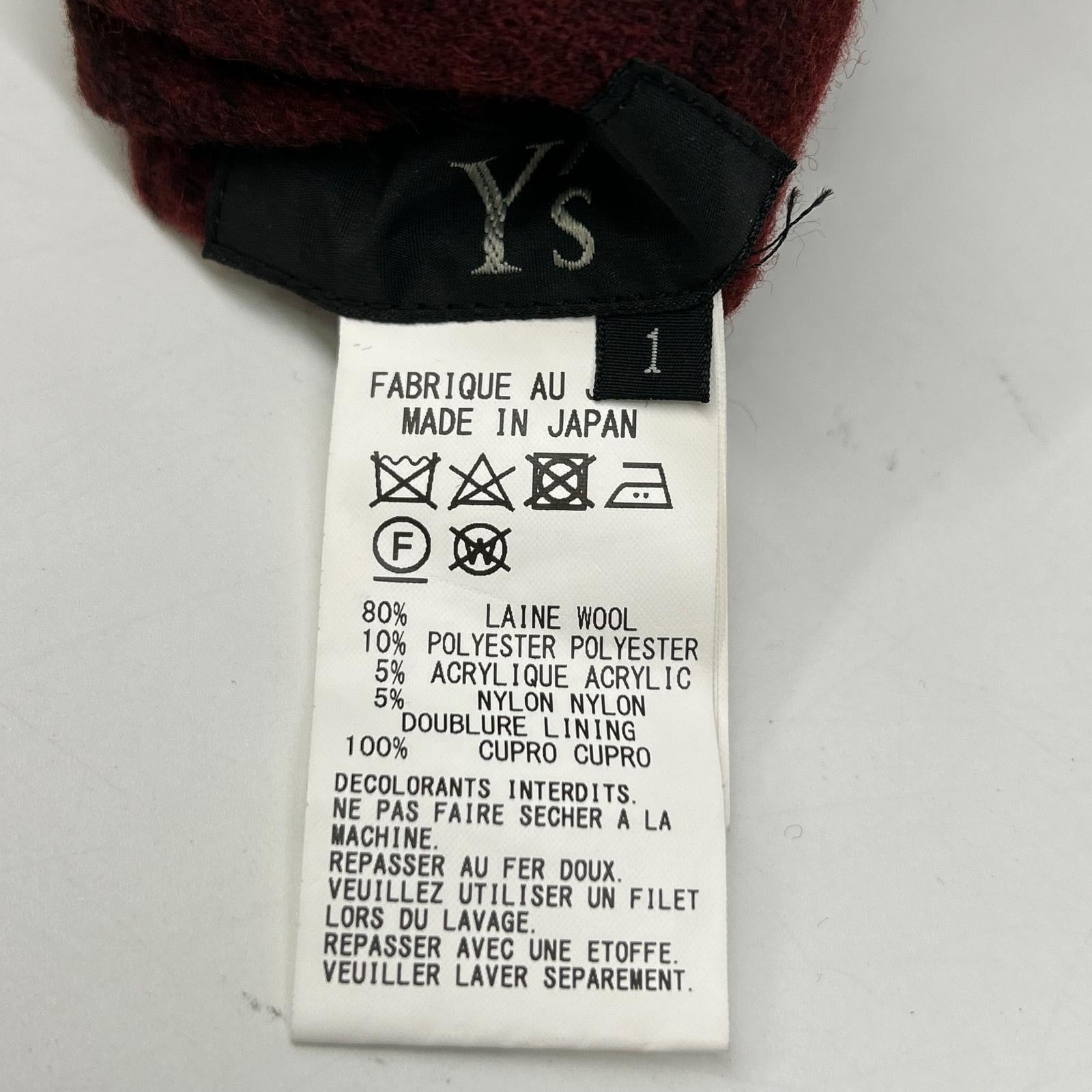Y's ワイズ 24AW YO-P19-120 レッド 総柄 ウールパンツ ボトムス