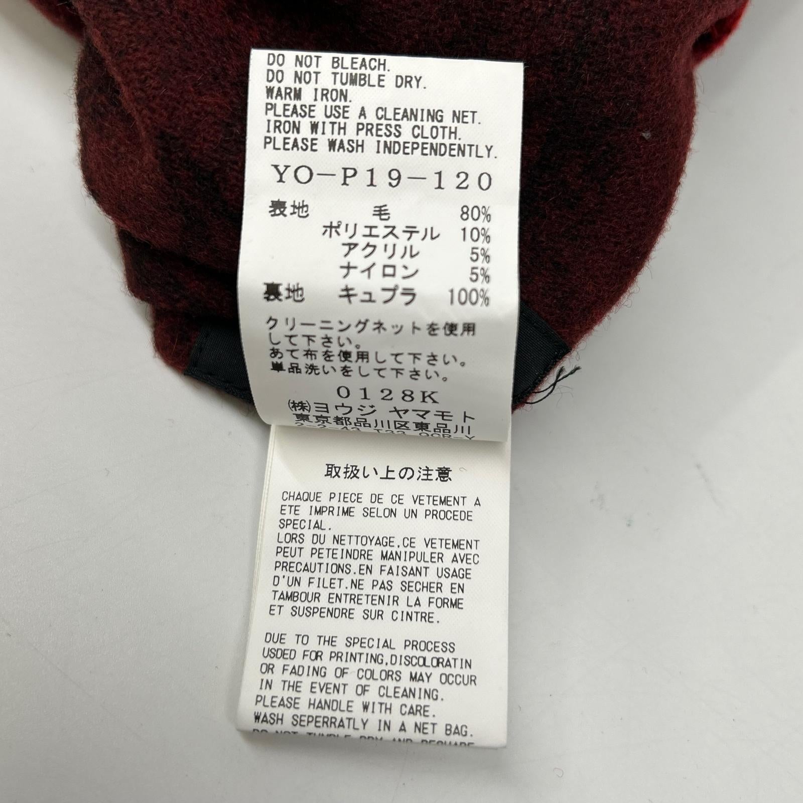 Y's ワイズ 24AW YO-P19-120 レッド 総柄 ウールパンツ ボトムス
