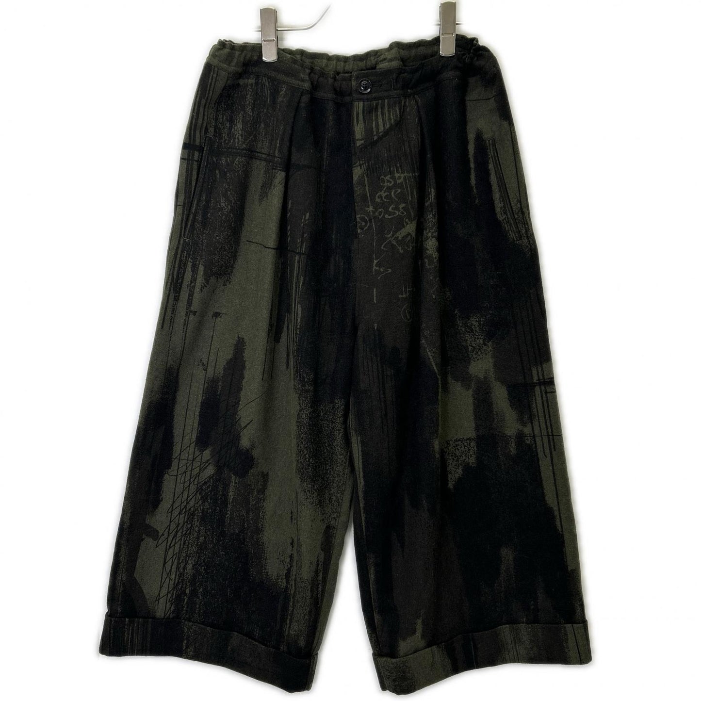Y's 24AW YO-P19-120 Khaki All-Over Pattern Wool Pants Bottoms
