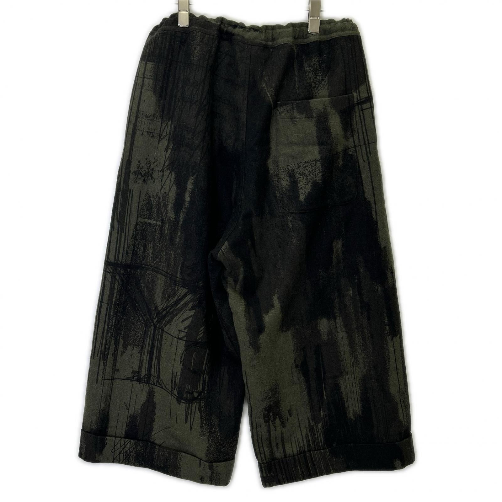 Y's 24AW YO-P19-120 Khaki All-Over Pattern Wool Pants Bottoms
