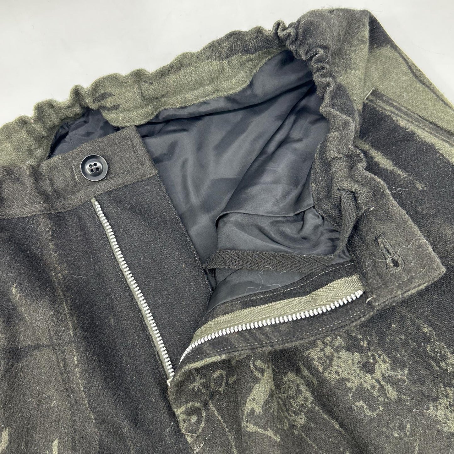 Y's 24AW YO-P19-120 Khaki All-Over Pattern Wool Pants Bottoms