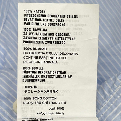 21SS ﾌﾞﾙｰ×ﾎﾜｲﾄ MK1619 ｼｪﾆｰﾙﾛｺﾞ ｸﾛｯﾌﾟﾄﾞ丈ｼｬﾂ トップス 40 レディース