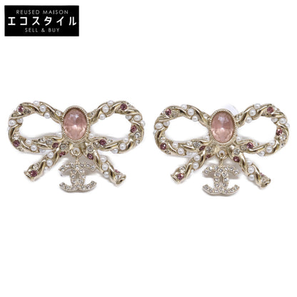 CHANEL シャネル A23B ABB508 リボンモチーフ ココマークピアス ピアス