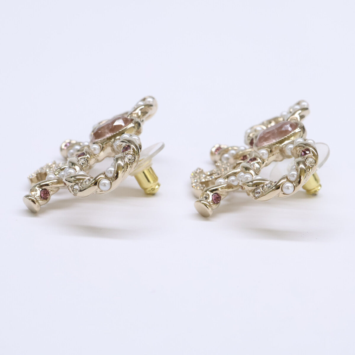 CHANEL シャネル A23B ABB508 リボンモチーフ ココマークピアス ピアス