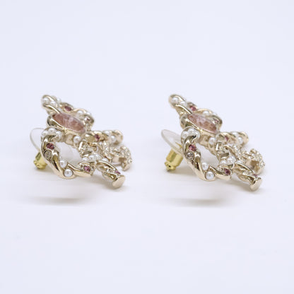 CHANEL シャネル A23B ABB508 リボンモチーフ ココマークピアス ピアス