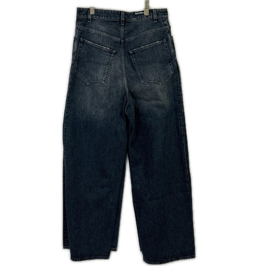 BALENCIAGA バレンシアガ 23AW 767979 TNW65 ブルー DOUBLE FRONT WIDE LEG JEANS ボトムス
