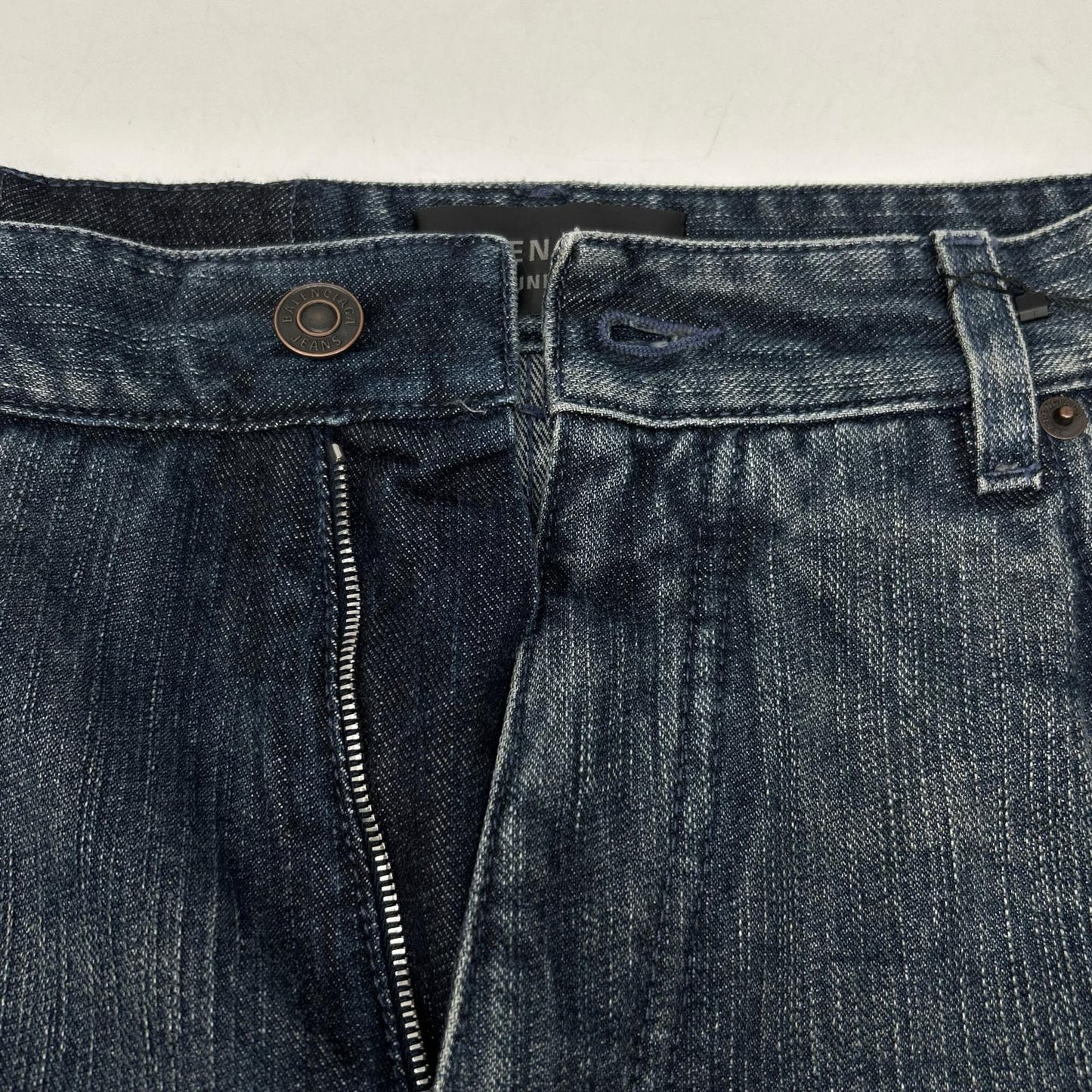 BALENCIAGA 23AW 767979 TNW65 Blue Double Front Wide Leg Jeans Bottoms
