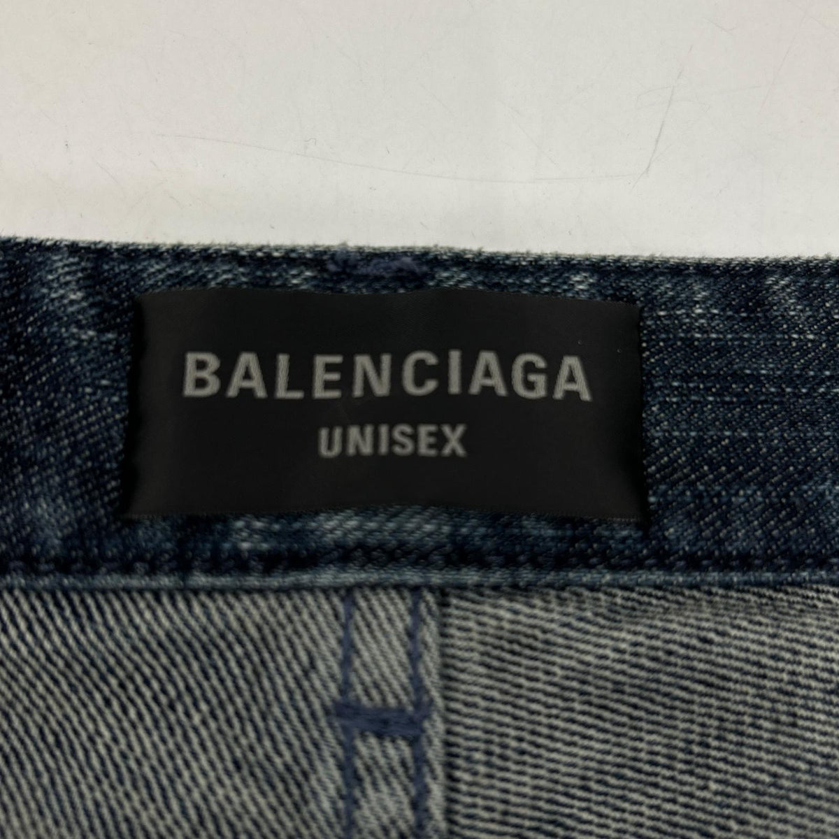 BALENCIAGA 23AW 767979 TNW65 Blue Double Front Wide Leg Jeans Bottoms