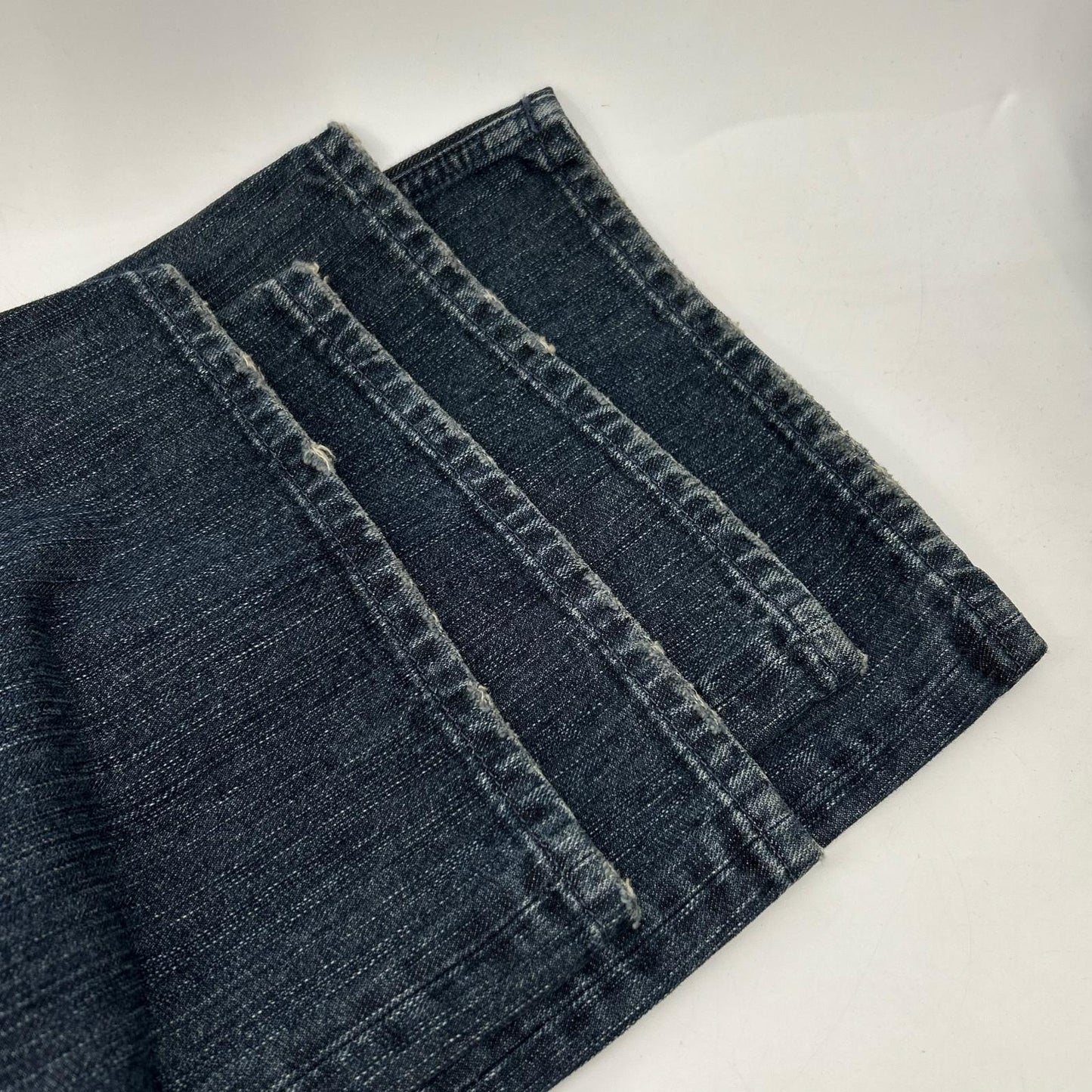 BALENCIAGA 23AW 767979 TNW65 Blue Double Front Wide Leg Jeans Bottoms