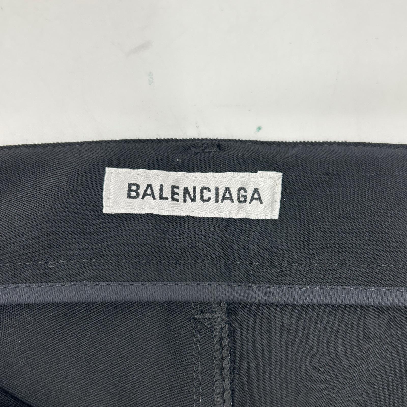 BALENCIAGA 巴黎世家 黑色 672359 TLT14 羊毛西裤长裤 下装