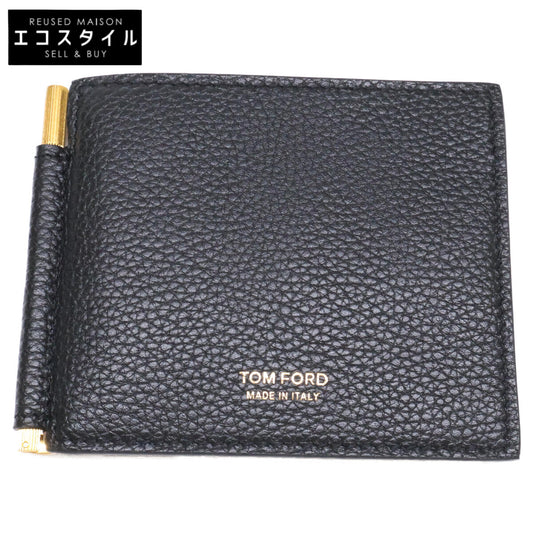 TOM FORD 汤姆·福特 【新品同款】柔软粒面皮革T形钱夹式钱包 二折钱包（无零钱包）