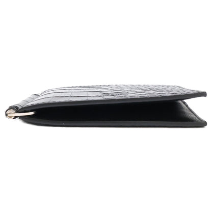 【新品同様】MONEY CLIP WALLET 型押しレザー マネークリップ ウォレット 二つ折り財布（小銭入れなし） メンズ