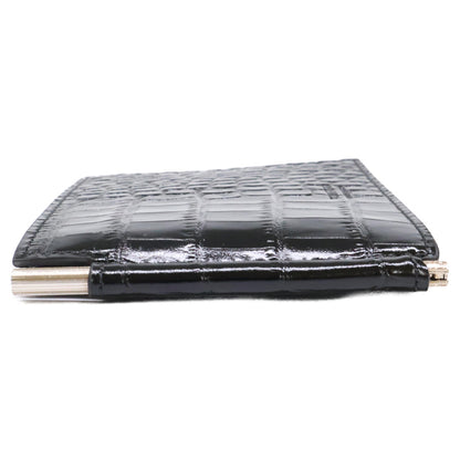 【新品同様】MONEY CLIP WALLET 型押しレザー マネークリップ ウォレット 二つ折り財布（小銭入れなし） メンズ