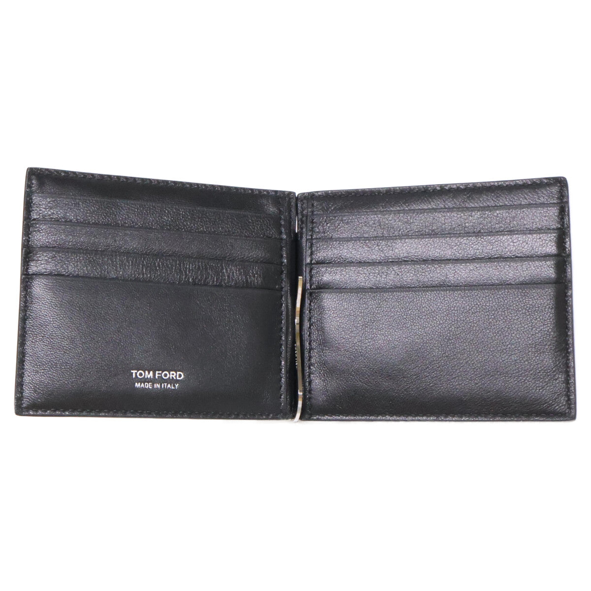 【新品同様】MONEY CLIP WALLET 型押しレザー マネークリップ ウォレット 二つ折り財布（小銭入れなし） メンズ