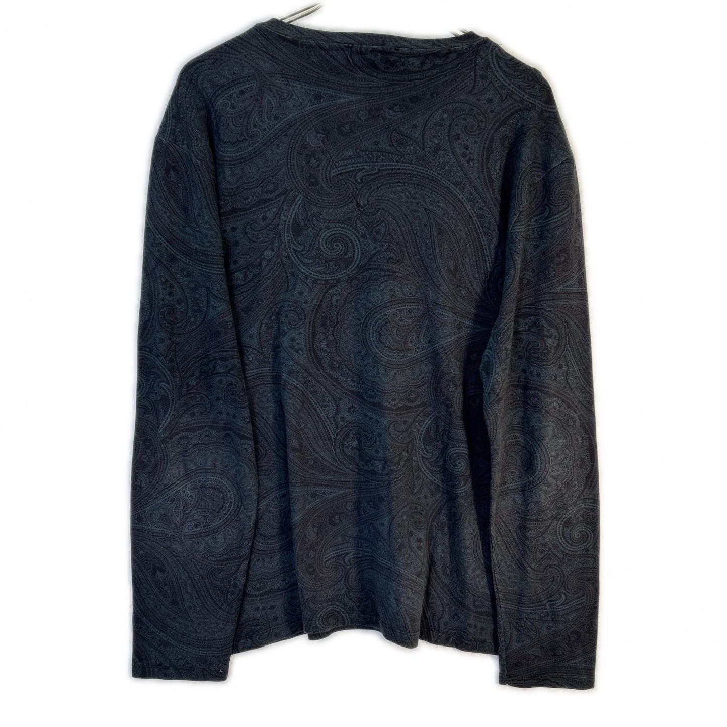 ETRO エトロ ブルー 152ー1Y320ー5538 ペイズリー 長袖 Vネック カットソー トップス
