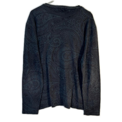 ETRO エトロ ブルー 152ー1Y320ー5538 ペイズリー 長袖 Vネック カットソー トップス