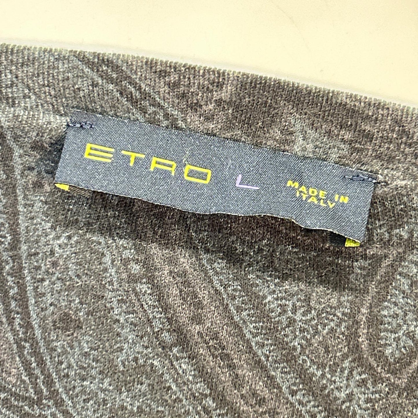 ETRO エトロ ブルー 152ー1Y320ー5538 ペイズリー 長袖 Vネック カットソー トップス