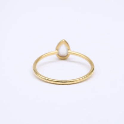 MARIHA K18 Earth Drops Ring Aquamarine Ring
