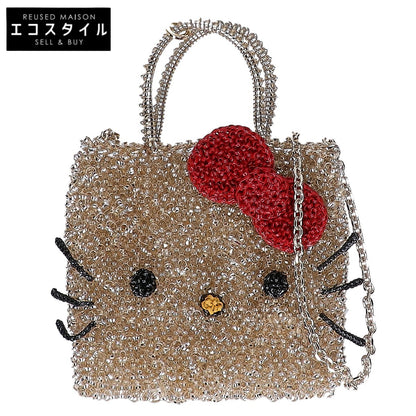 【美品】ハローキティ ワイヤー 2WAYショルダー ハンドバッグ レディース