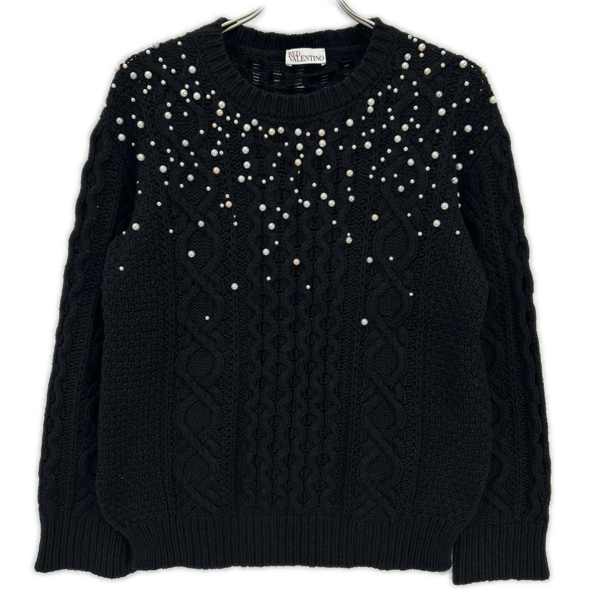 RED VALENTINO レッドヴァレンチノ ブラック レースカラー ニットワンピース ワンピース