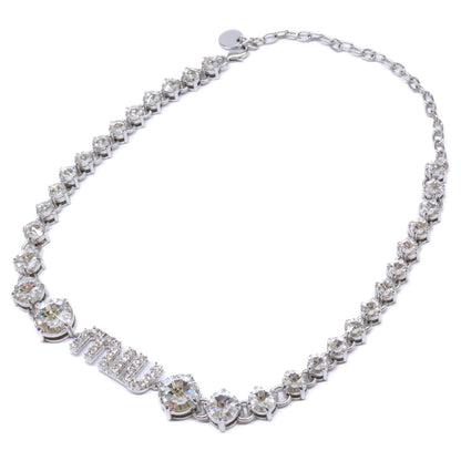 MIUMIU 23SS 5JC870 Crystal Logo Choker Necklace