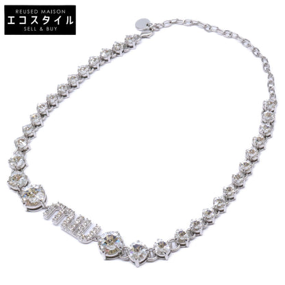 MIUMIU 23SS 5JC870 Crystal Logo Choker Necklace